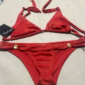 Red Glitter Bikini